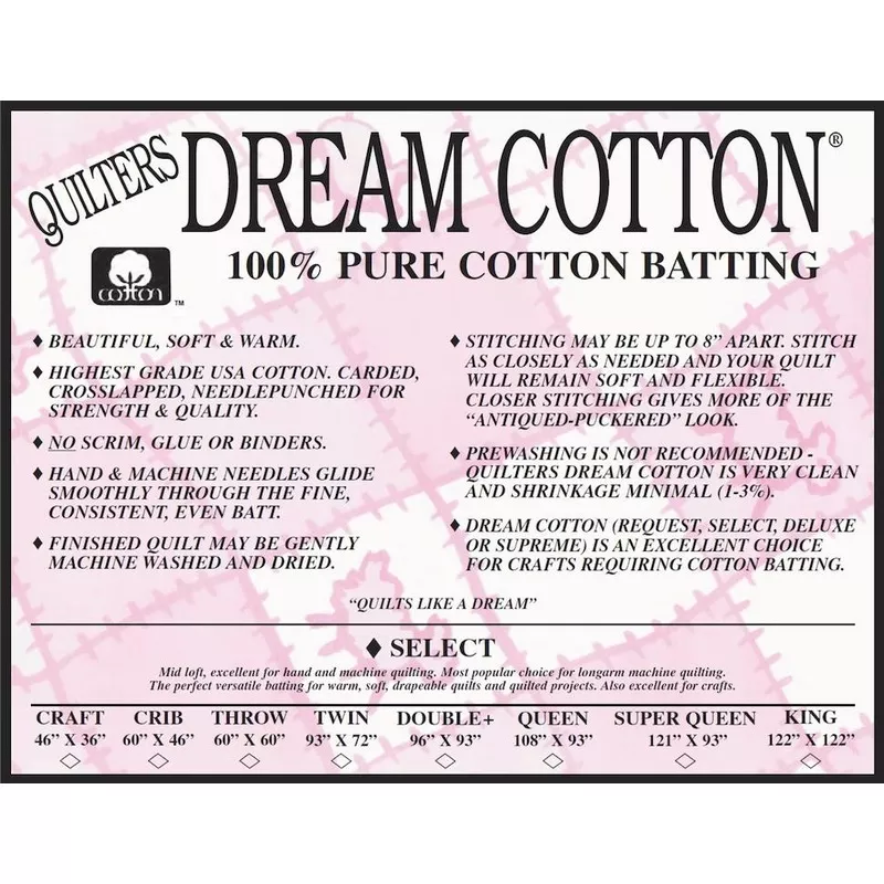 Dream Cotton Batting in Natural | Select Loft