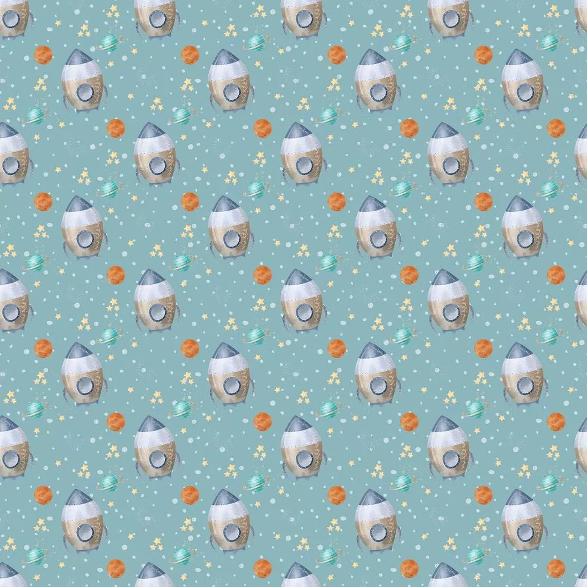 dreams-outerspace-shuttles-fabric-blue Dreams of Outerspace Shuttles Fabric – Blue