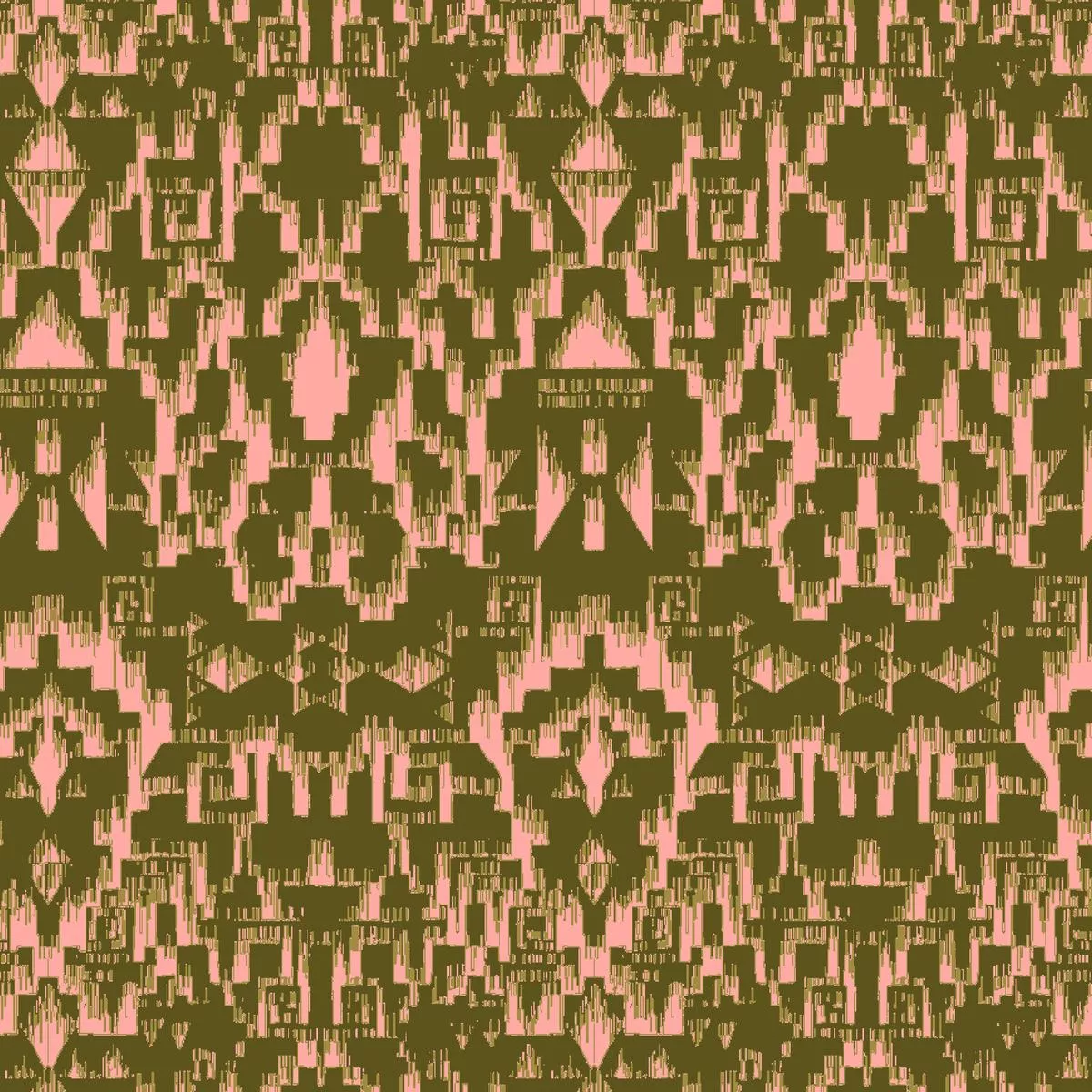 echo-ikat-on-green-pink-fabric Echo Ikat on Green & Pink Fabric