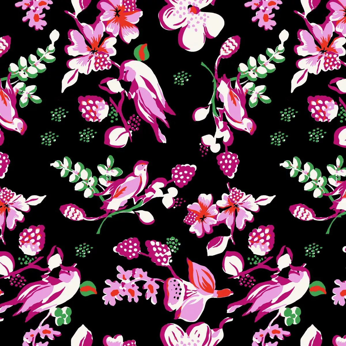 Electric Bloom – Bright Floral Fabric