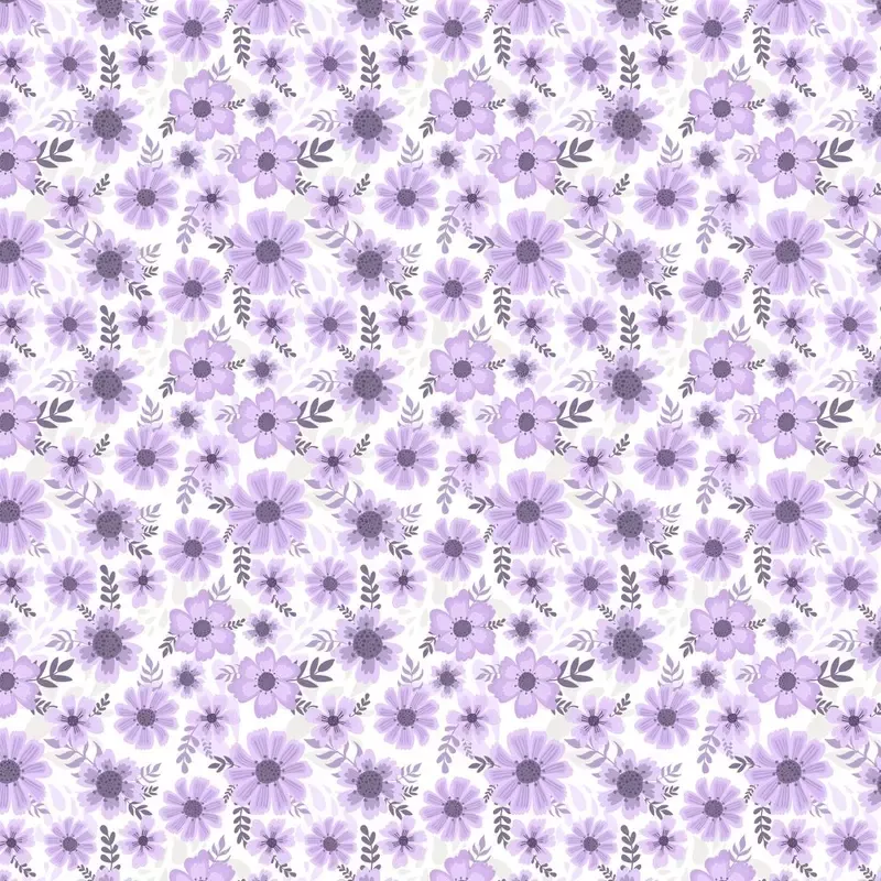 Elegant Florals Fabric – Purple
