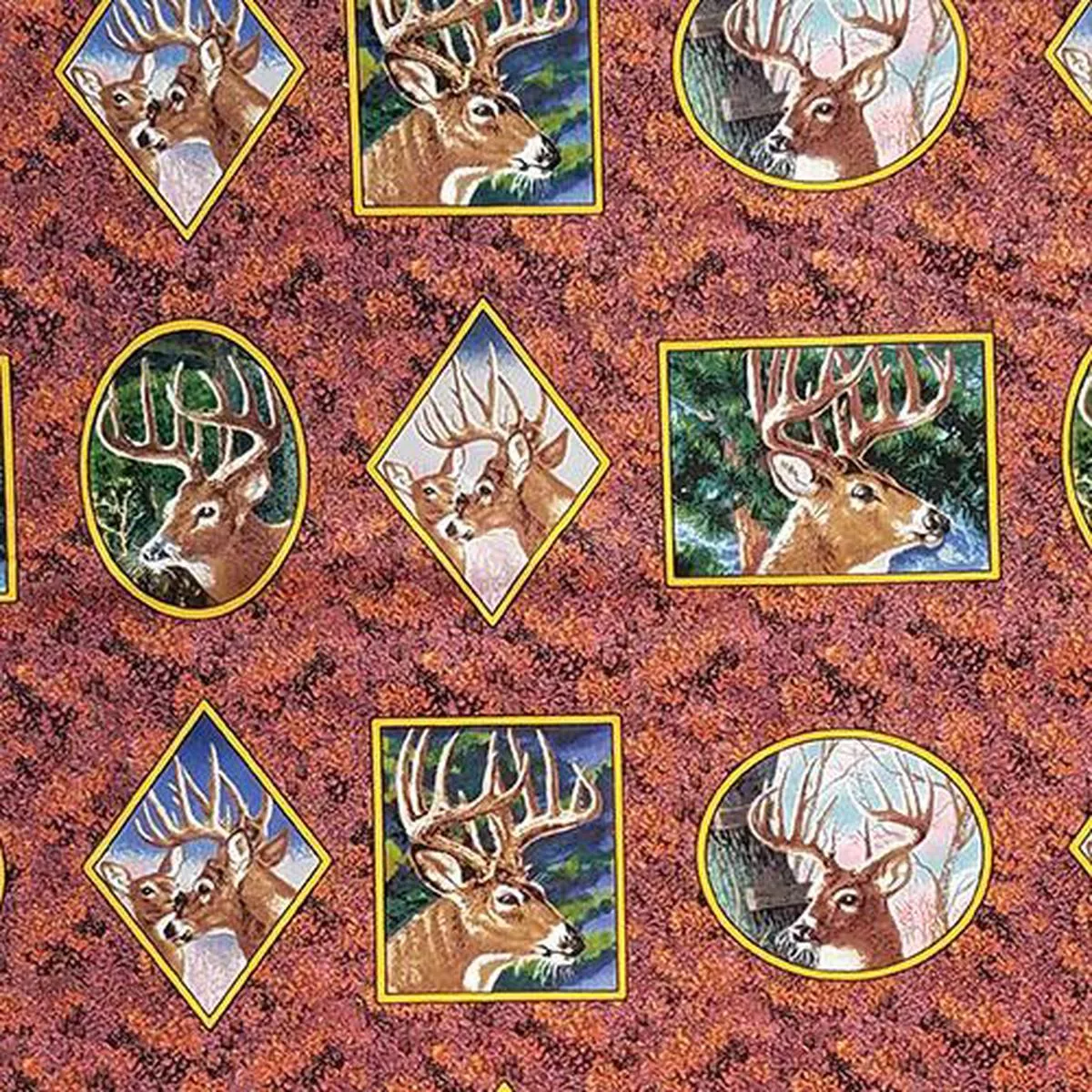 elk-portraits-cotton-fabric Elk Portraits Cotton Fabric