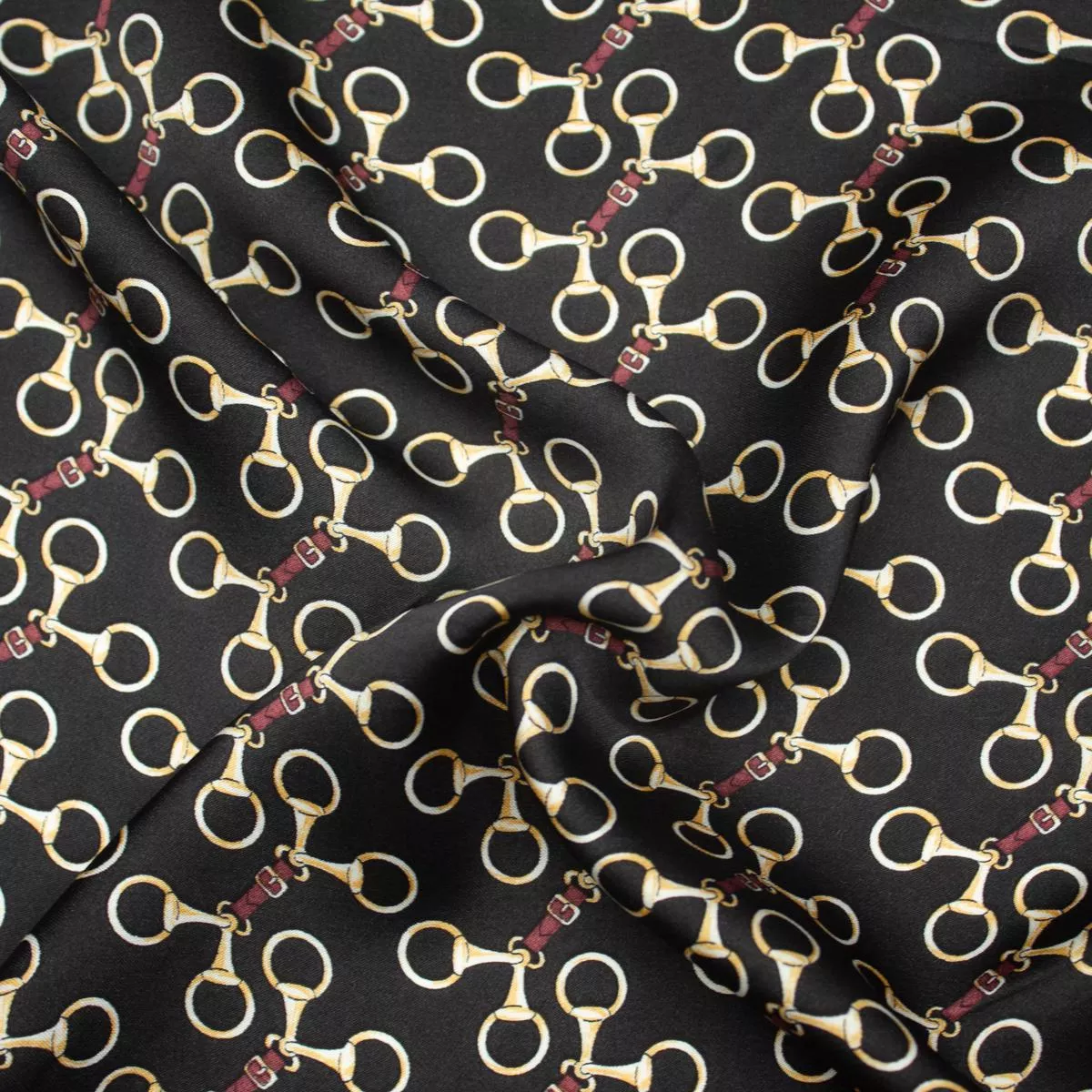 Ellio Black Printed Viscose Fabric