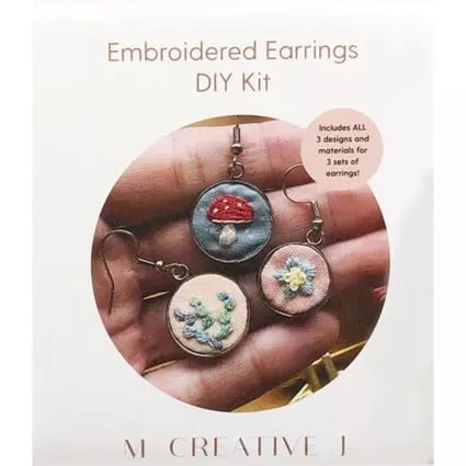 Embroidered Earrings DIY Kit