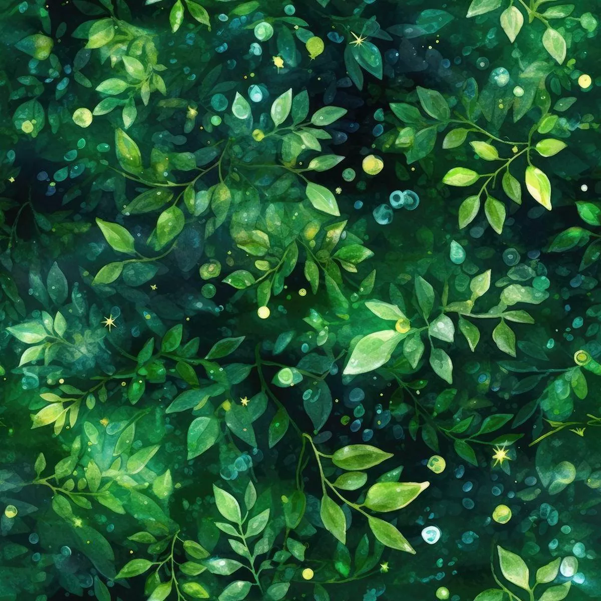 emerald-forest-pattern-3-fabric Emerald Forest Pattern #3 Fabric