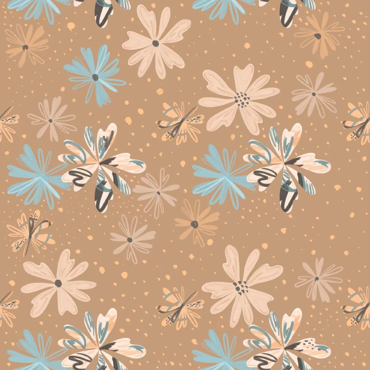 ettavee-scribble-floral-in-mocha-fabric EttaVee Scribble Floral in Mocha Fabric