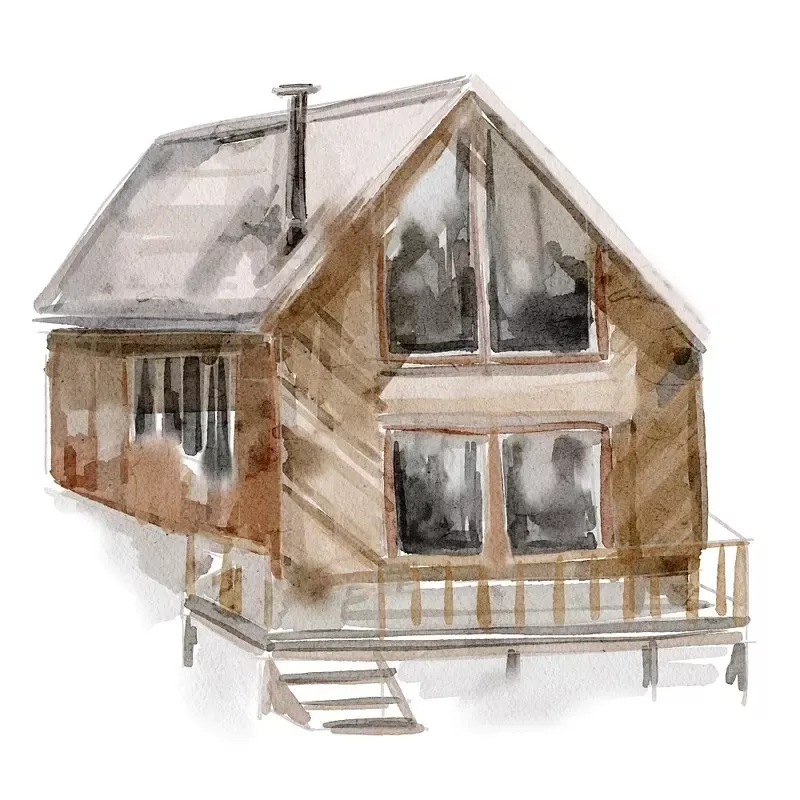 evergreen-forest-cabin-fabric-panel Evergreen Forest Cabin Fabric Panel