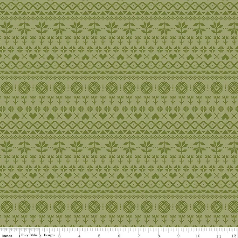 fable-olive-knit-yardage-by-jill-finley-riley-blake-designs Fable Olive Knit Yardage by Jill Finley for Riley Blake Designs