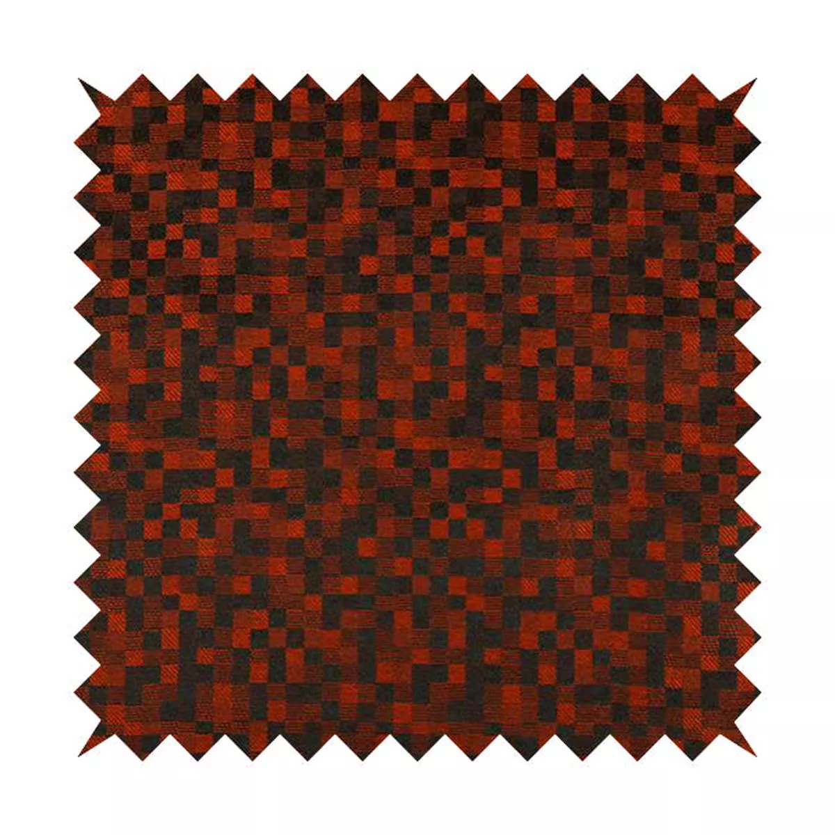 Fabriano Squared Pattern Chenille Type Red Upholstery Fabric CTR-931