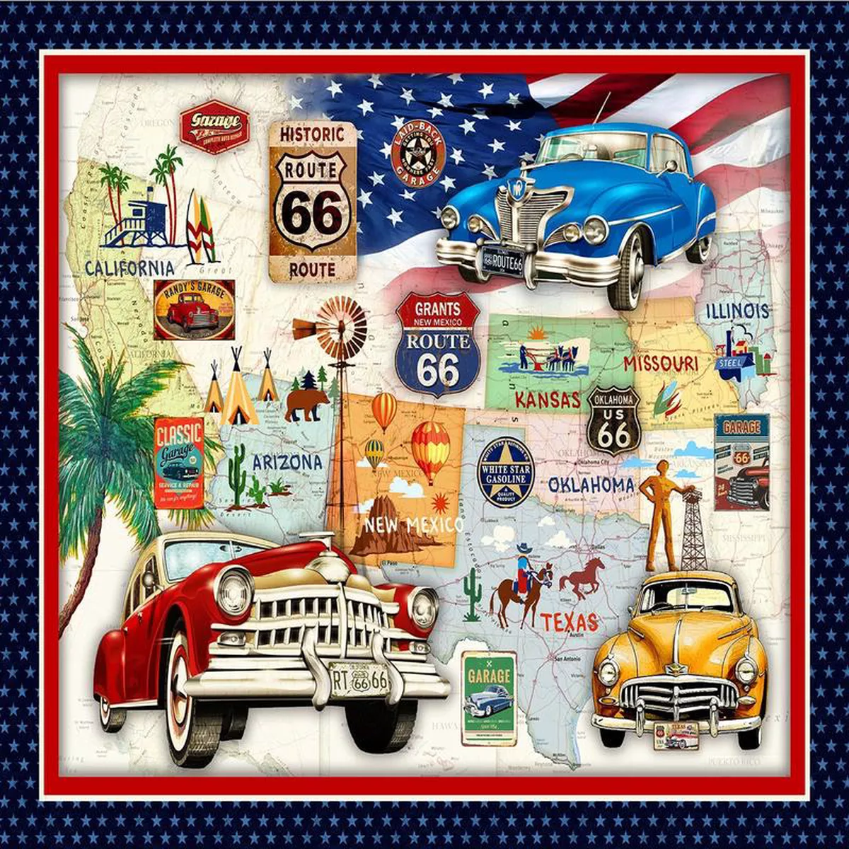 fabric-michael-miller-route-66-368243-quilting-panel-dc-mult Fabric Michael Miller Route 66 368243 Quilting Panel DC MULT