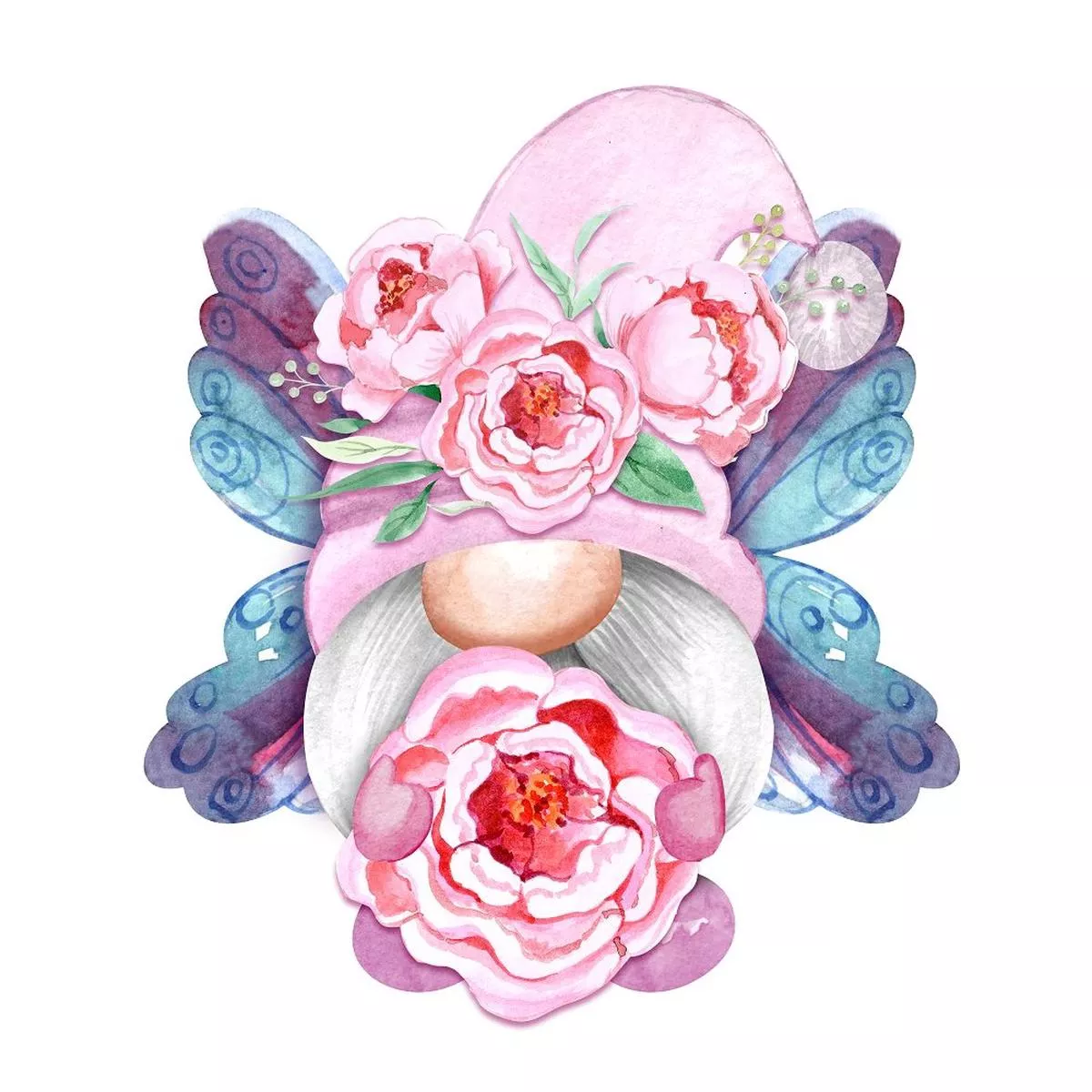fairy-gnomes-fabric-panel-light-pink Fairy Gnomes Fabric Panel – Light Pink