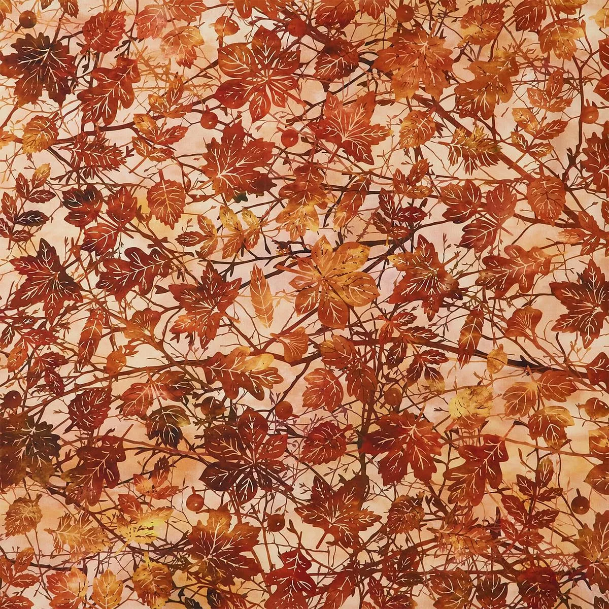 fall-leaves-branches-rust-yardage Fall Leaves – Branches Rust Yardage