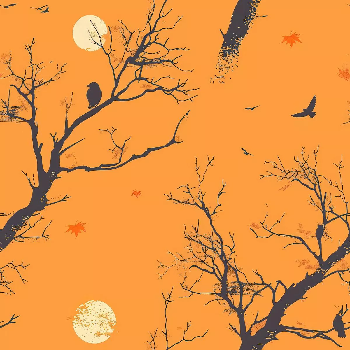 Fall Sunset Forest Pattern 11 Quilting Cotton Fabric