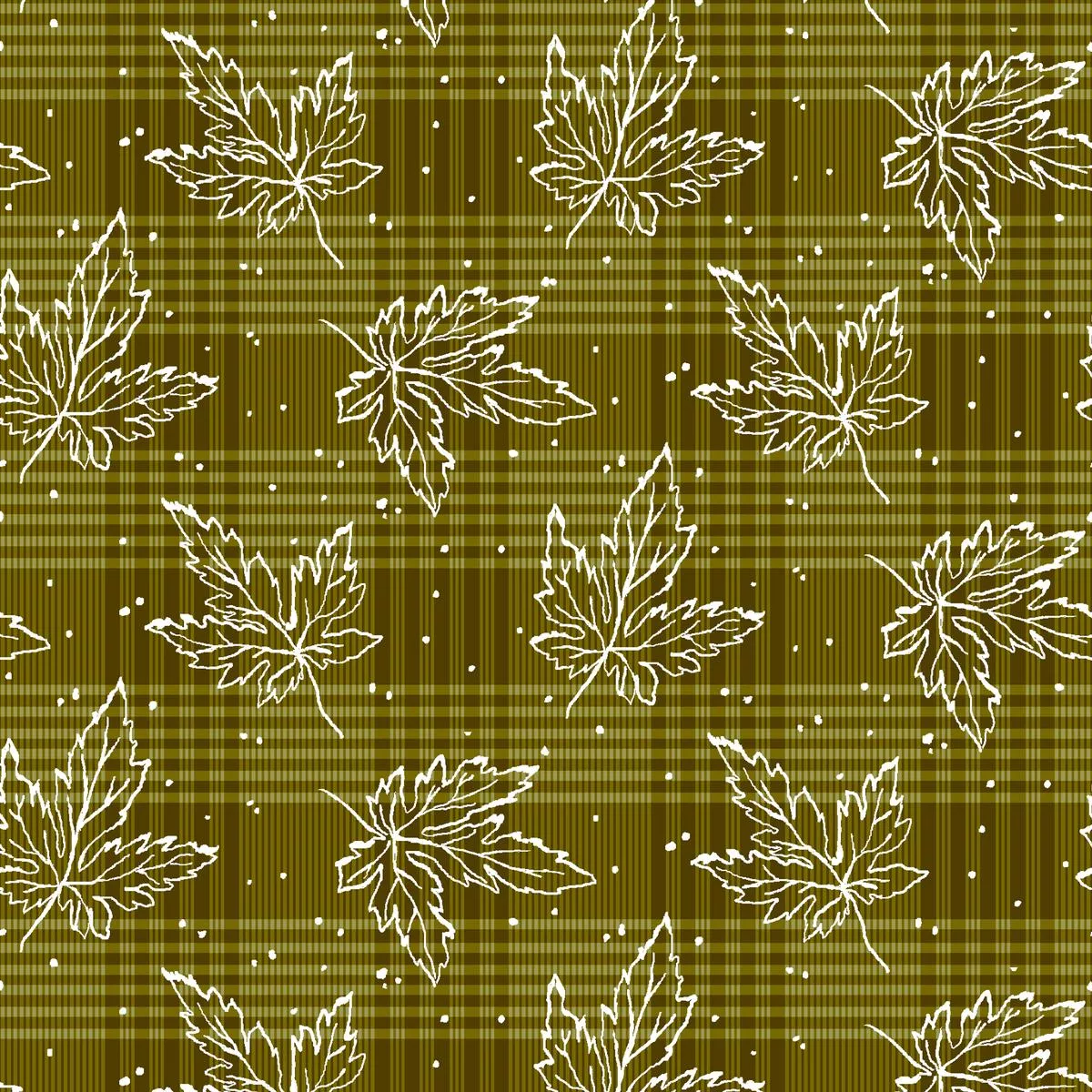falling-into-plaid-green-leaf-fabric Falling into Plaid – Green Leaf Fabric