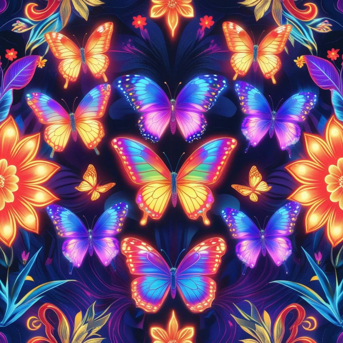 Fantasy Butterflies Pattern 26 Quilting Cotton Fabric