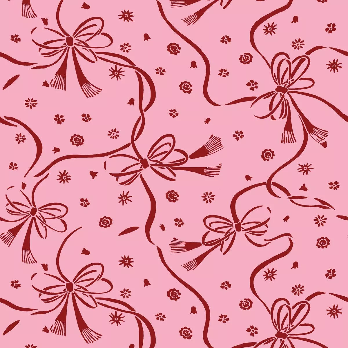 festive-bows-on-blush-fabric Festive Bows on Blush Fabric