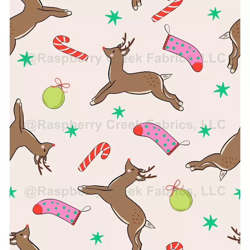 Festive Reindeer’s, candy canes, stockings