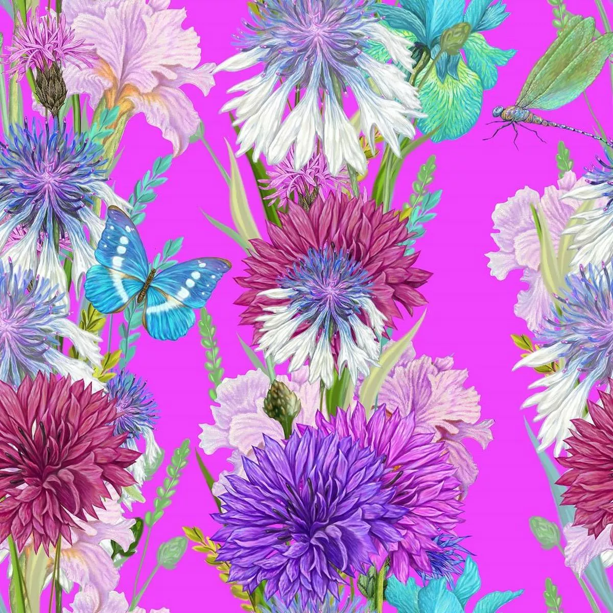Fields of Cornflowers Pattern #5 Fabric