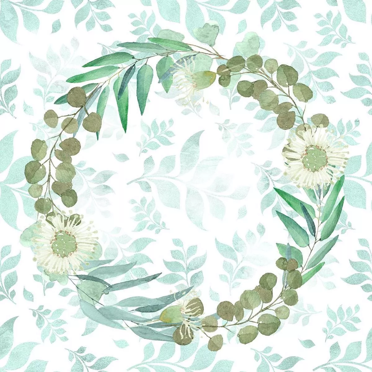 fields-eucalyptus-wreaths-fabric-white Fields of Eucalyptus Wreaths Fabric – White