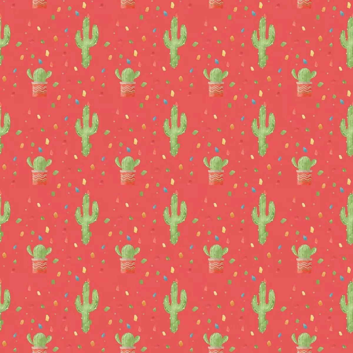 fiesta-cactus-allover-fabric-red Fiesta! Cactus Allover Fabric – Red