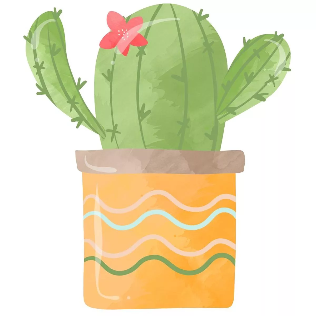 Fiesta Cactus in Pot Fabric Panel