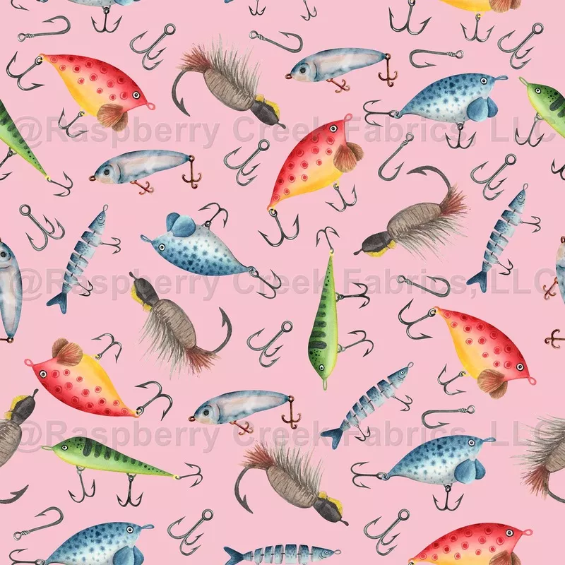 Fishing Lures on Pink – small