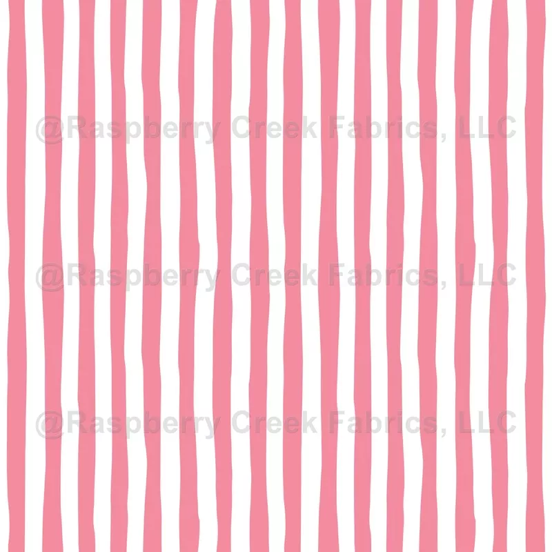Flamingo Pink & White Wonky Stripes