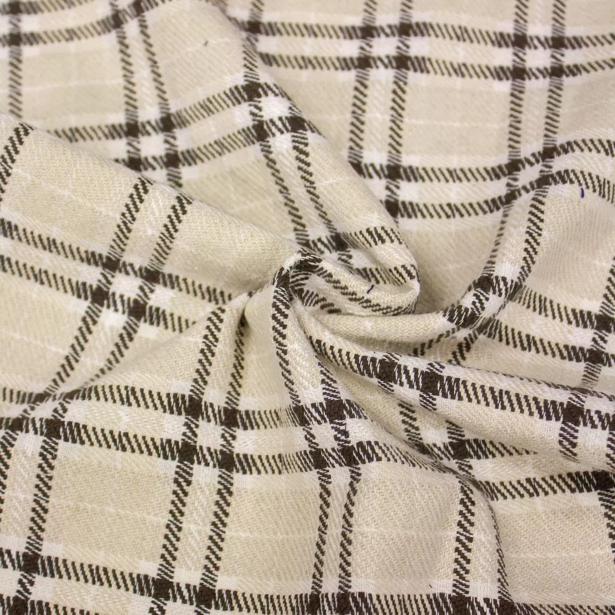 flax-beige-check-polycotton-fabric Flax Beige Check PolyCotton Fabric