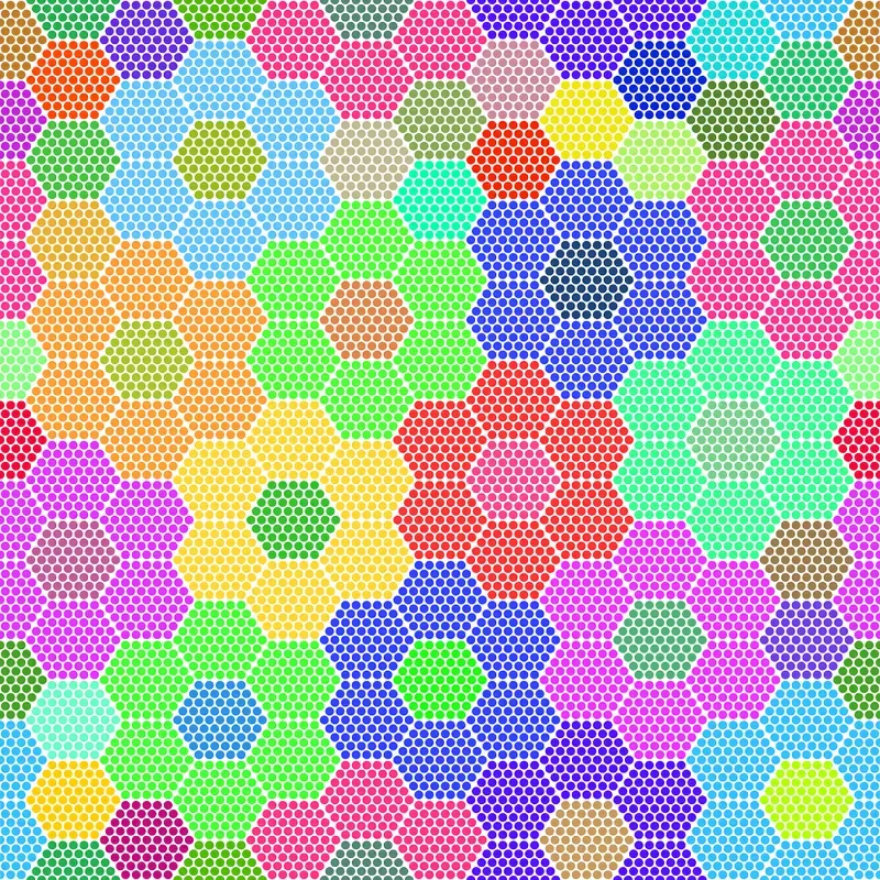 floral-abstract-hexagon-dots-fabric Floral Abstract Hexagon Dots Fabric