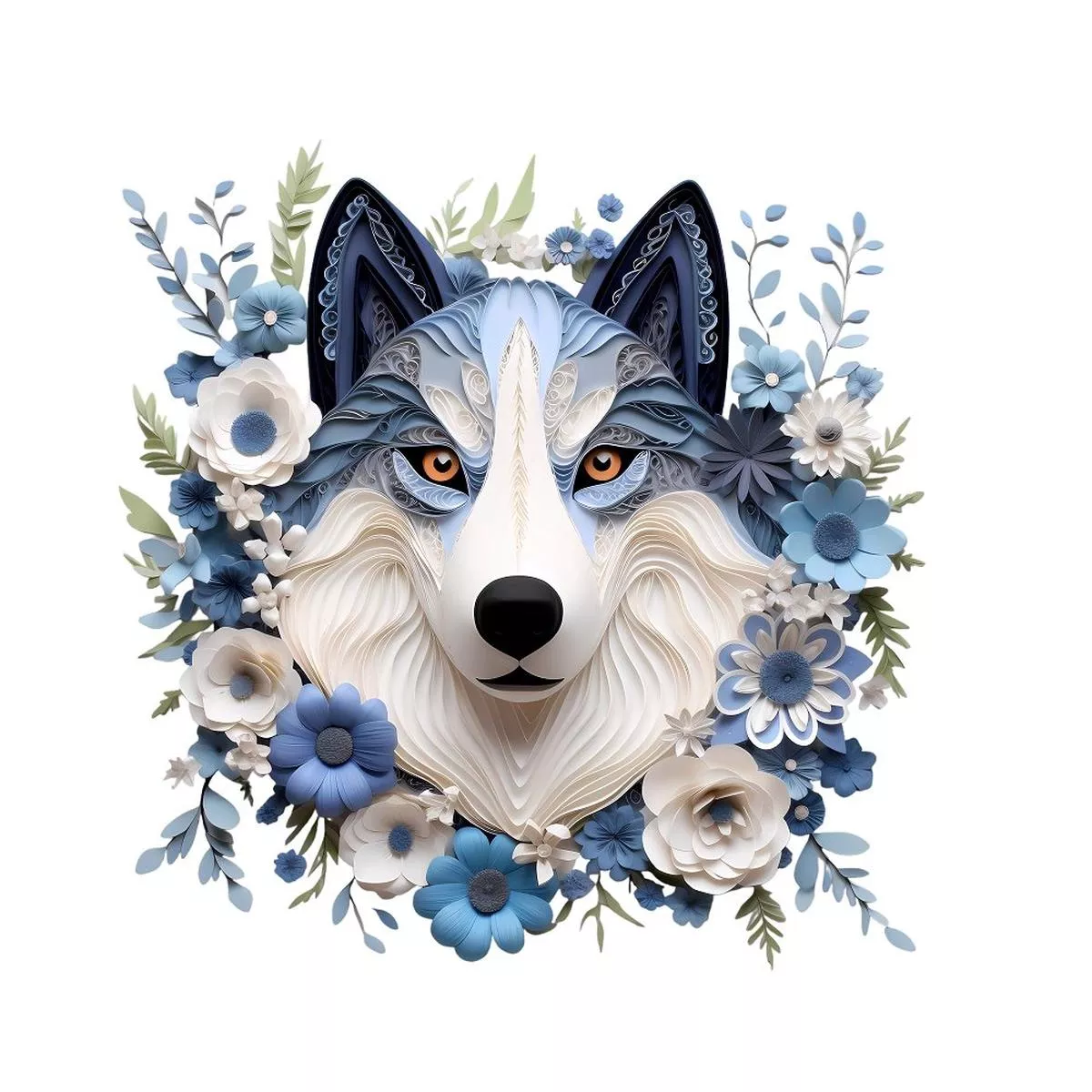 floral-dogs-4-fabric-panel Floral Dogs #4 Fabric Panel