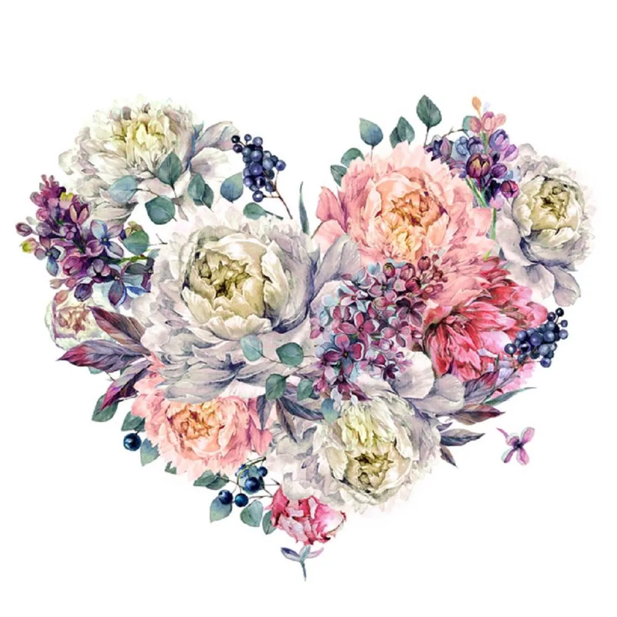 floral-heart-fabric-panel-white Floral Heart Fabric Panel – White