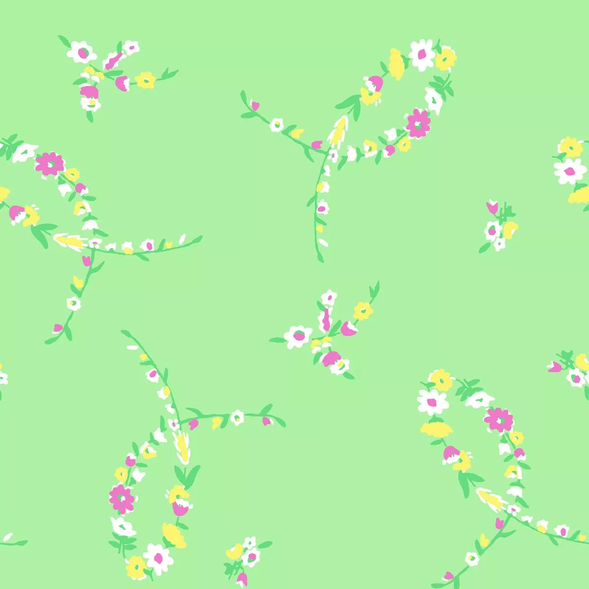 floral-loops-on-green-fabric Floral Loops on Green Fabric