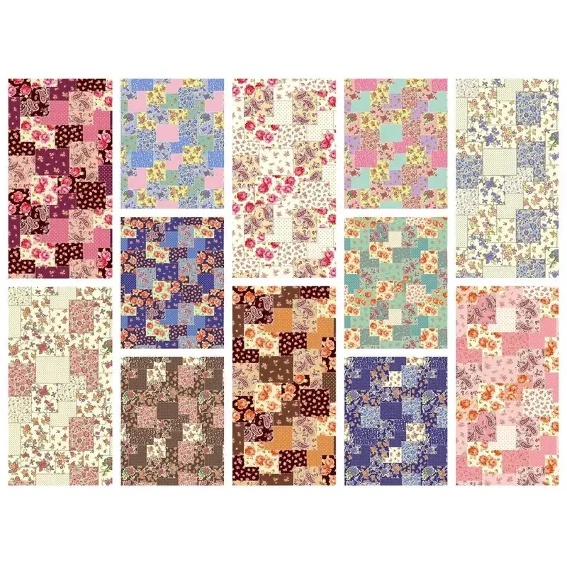 floral-paisley-patchwork-fabric-collection-bundle-12-pieces Floral Paisley Patchwork Fabric Collection Bundle – 12 Pieces