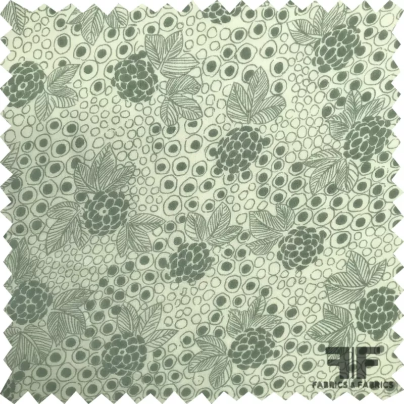 floral-polka-dot-printed-silk-chiffon-green Floral Polka Dot Printed Silk Chiffon – Green