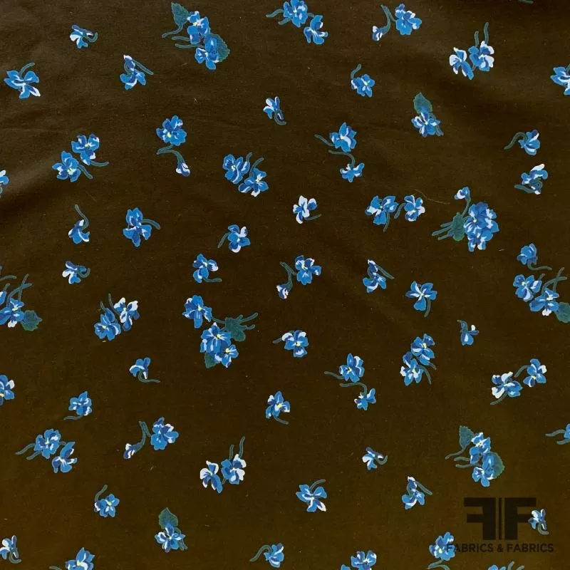 floral-silk-crepe-de-chine-black-blue Floral Silk Crepe de Chine – Black/Blue