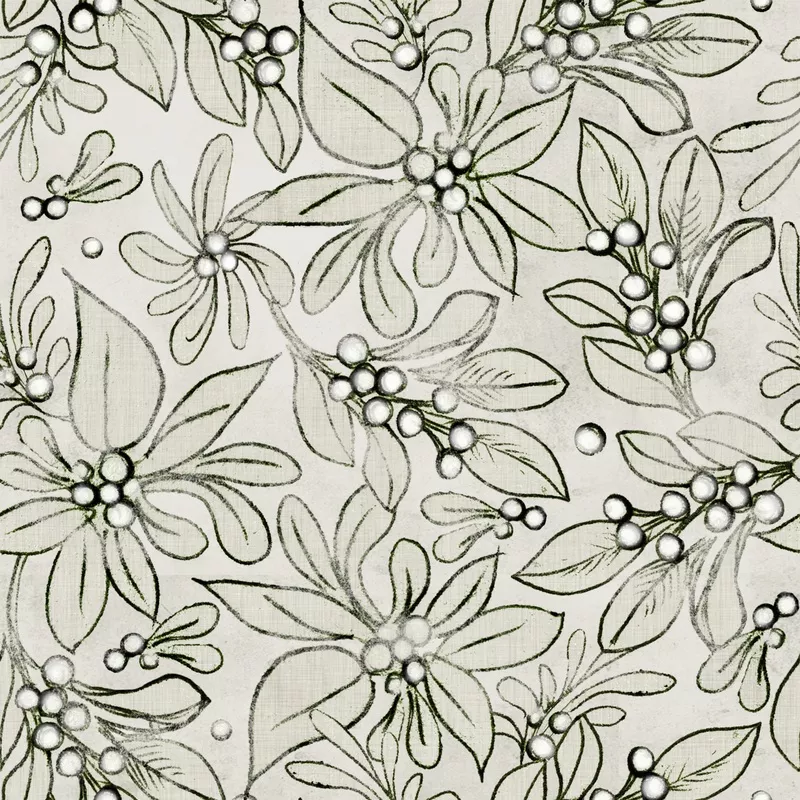 floral-sketches-on-light-gray-fabric Floral Sketches on Light Gray Fabric