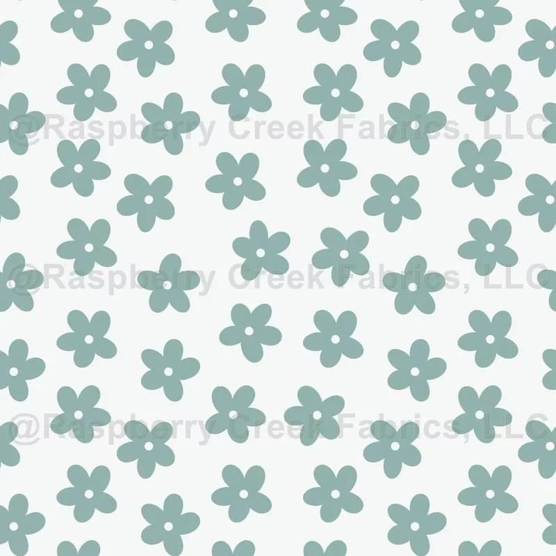 Florals Aqua on Light Background