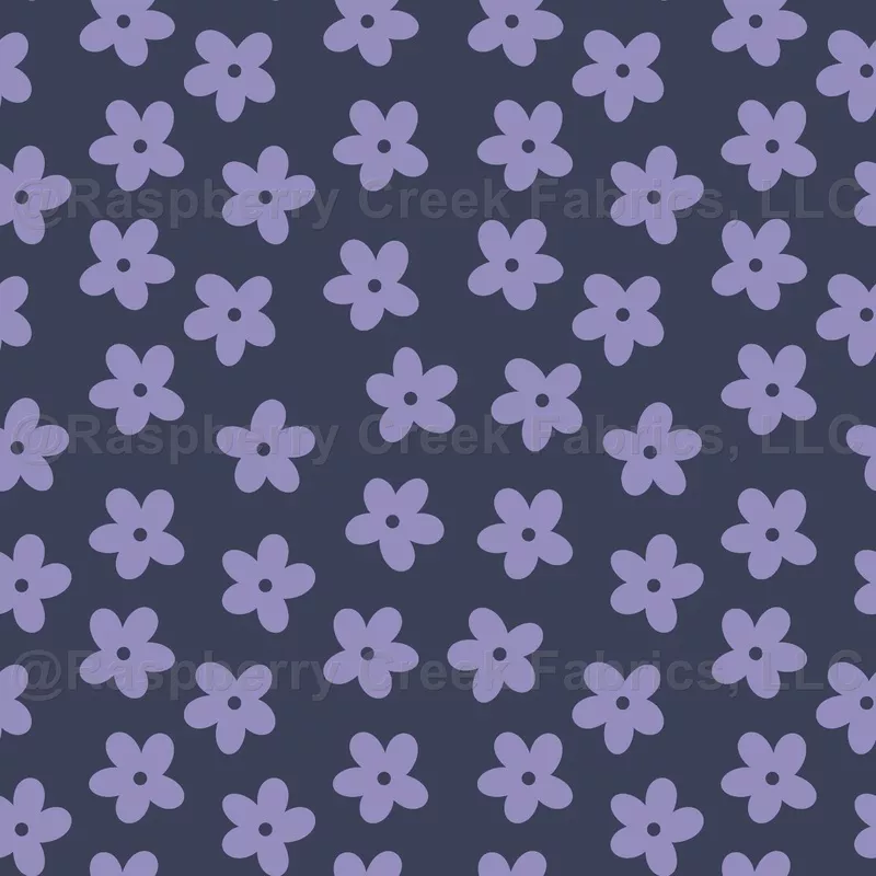 Florals Purple on Navy Blue Background