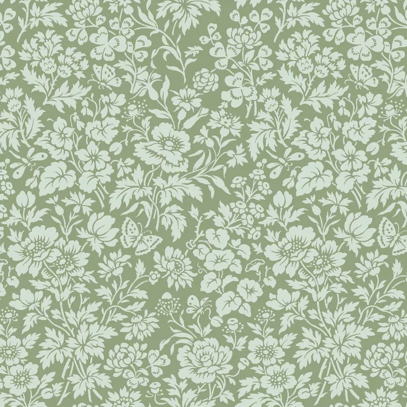 Flowering Love in Moss Fabric