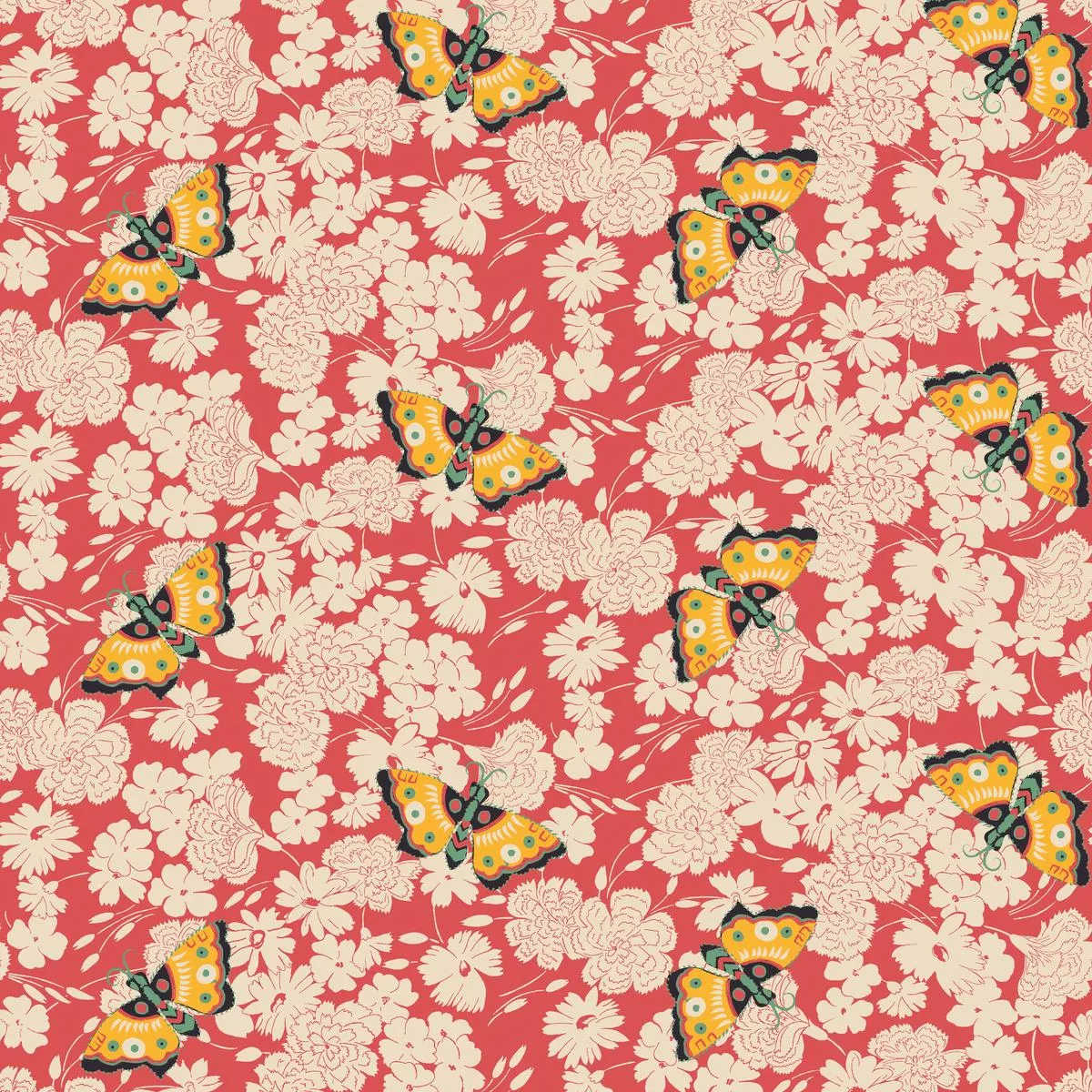 flutter-frenzy-retro-floral-fabric Flutter Frenzy – Retro Floral Fabric