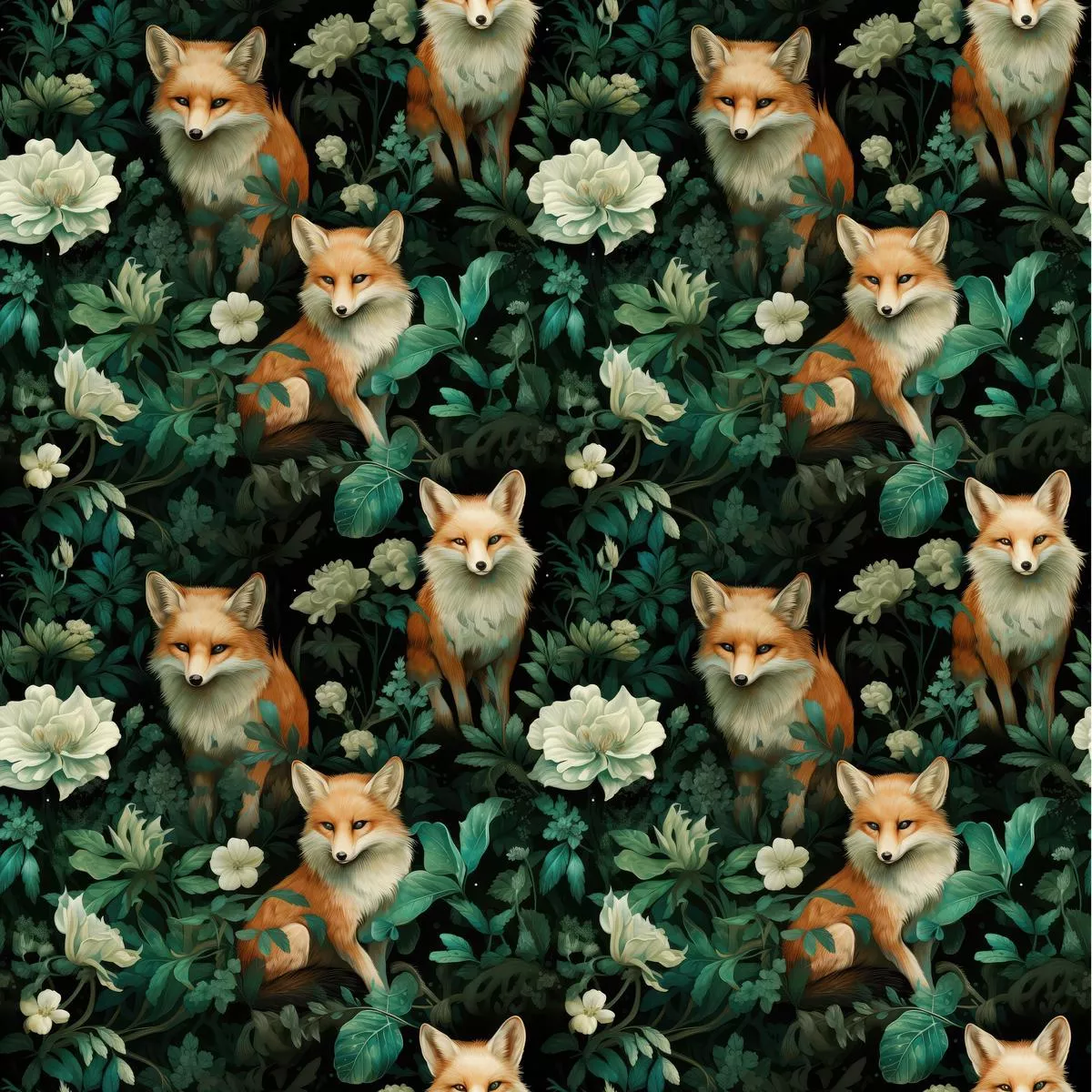 fox-s-in-forest-fabric Fox’s In The Forest Fabric