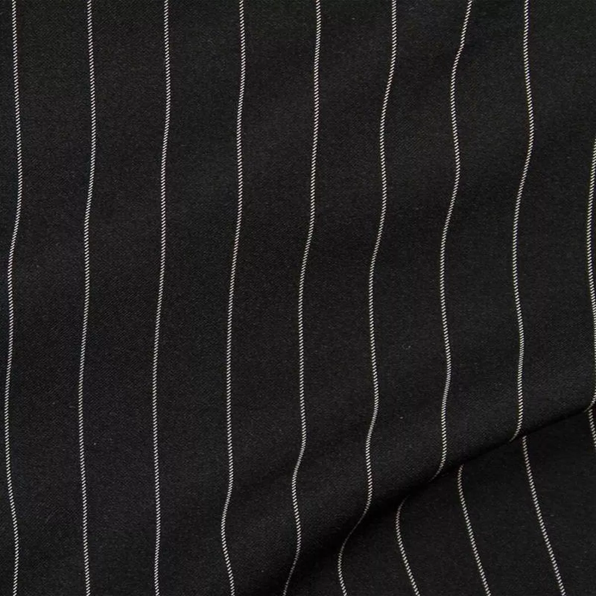 Fredo Stretch Stripe Suiting Black / Ecru
