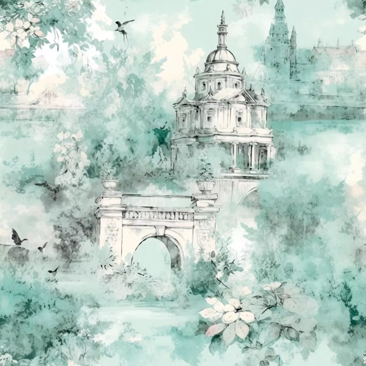 french-country-toile-pattern-13-fabric French Country Toile Pattern #13 Fabric