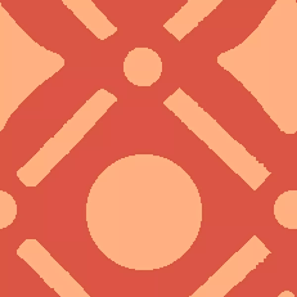 fresh-geo-on-coral-fabric Fresh Geo on Coral Fabric