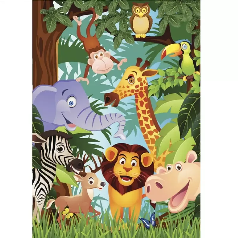 friends-in-jungle-fabric-panel-multi Friends In The Jungle Fabric Panel – Multi