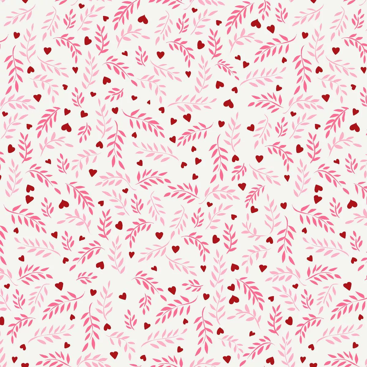 fronds-love-on-ruby-fabric Fronds of Love on Ruby Fabric