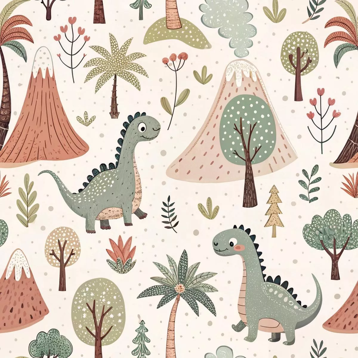 Fun Cartoon Dinosaur Pattern 3 Quilting Cotton Fabric