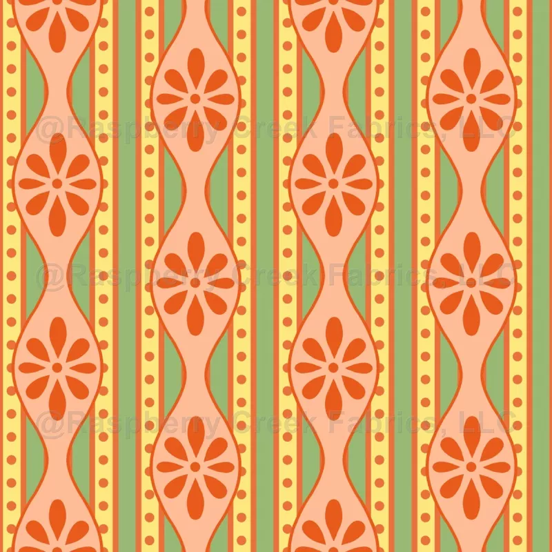 Funky flower stripes Orange