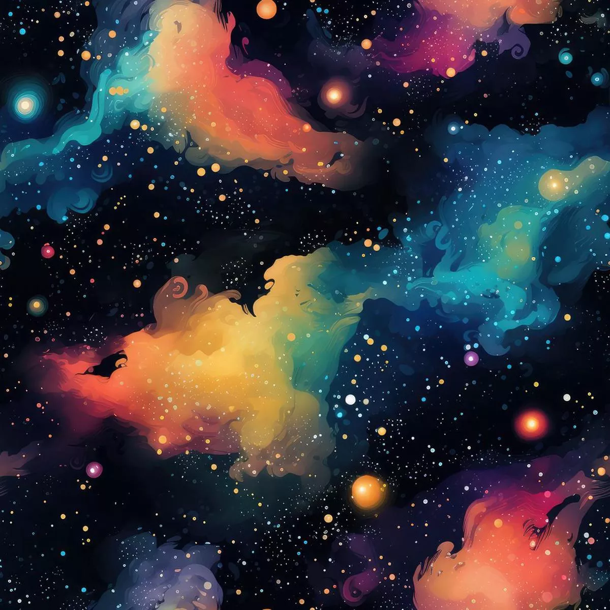 Galaxy Gazing Pattern #14 Fabric