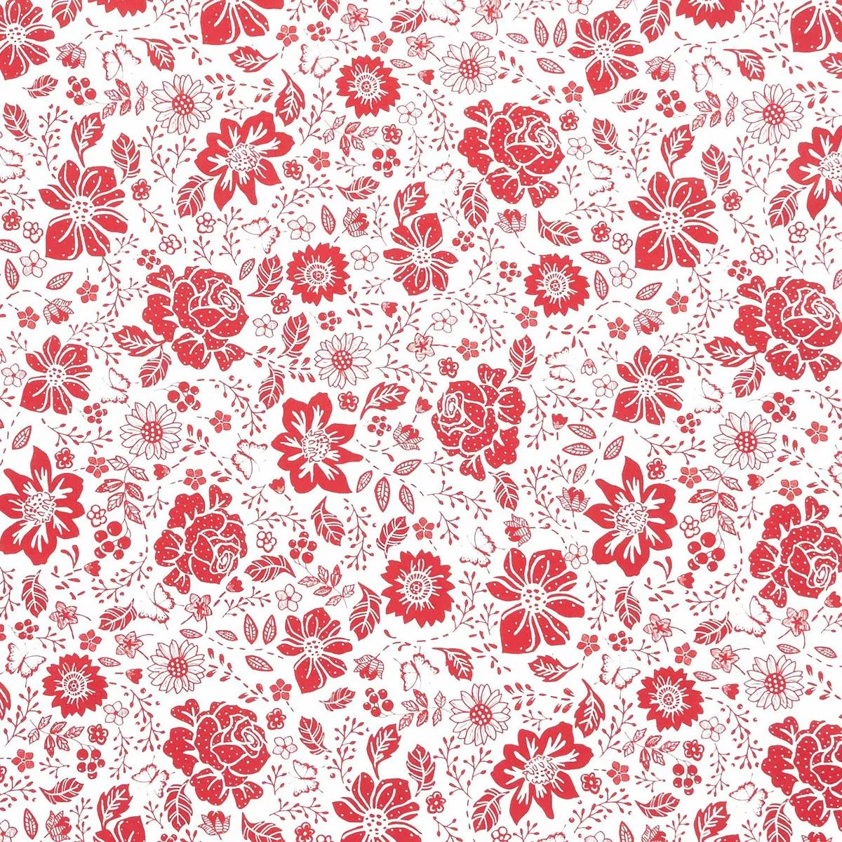 garden-redwork-large-redwork-floral-white-yardage Garden Redwork – Large Redwork Floral White Yardage